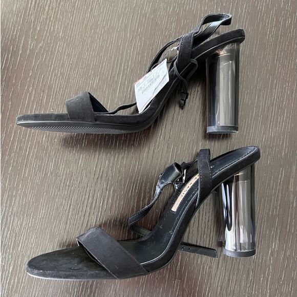 Zara Basic Black Sandals with Acrylic Clear High Heel - 8/39 - Picture 7 of 10